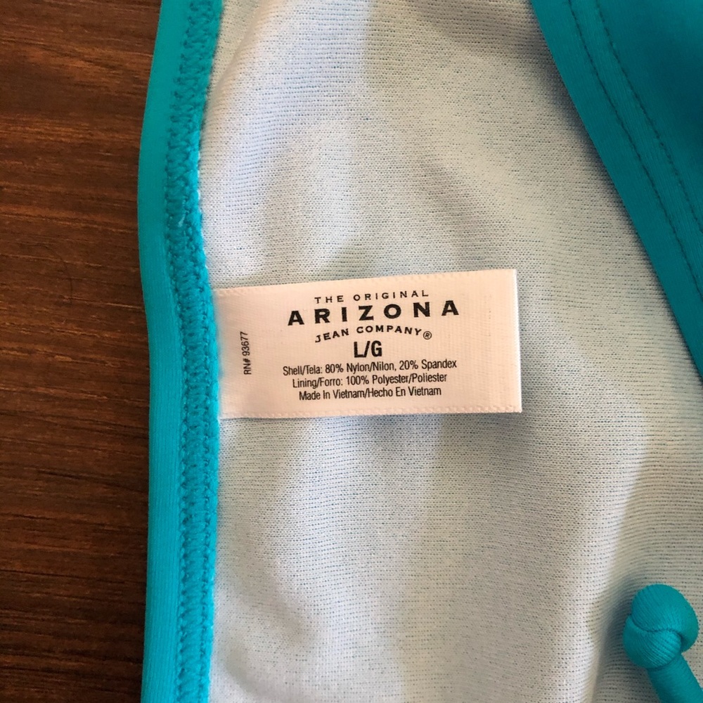 NWT Arizona Bikini Swimsuit Bottom Blue junior L - Picture 3 of 3